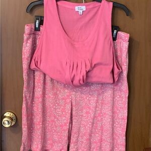 Kim Rogers Coral Sleeveless Pajama Set